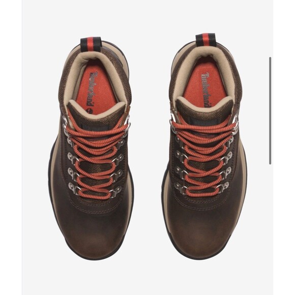 Timberland Women’s 9.5 White Ledge Mid Leather Hiking Waterproof Brown NIB - Picture 4 of 9